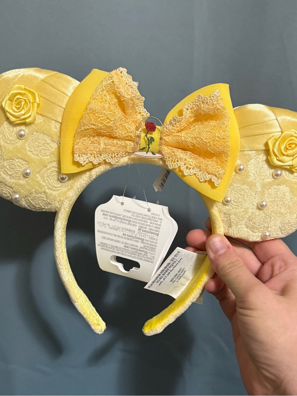 Disney Parks 2026 Princess Belle Beauty & The Beast Minnie Ears Headband NEW